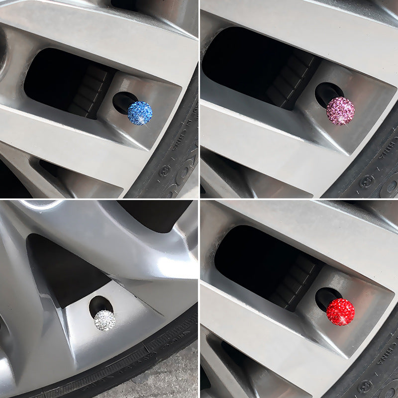 Diamond Crystal Tire Valve Caps - Car Accessories