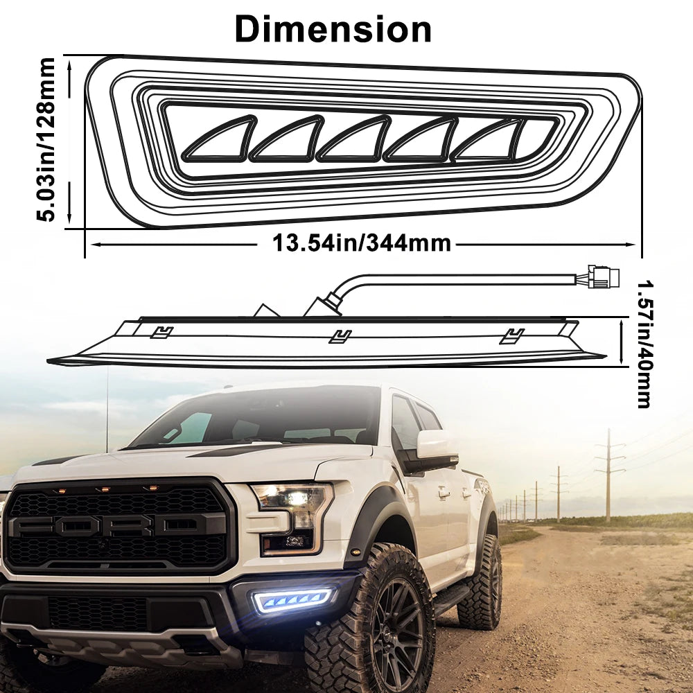 OVOVS Auto Lighting System Waterproof Raptor LED Fog Light for Gen 2 Ford Raptor 2017 2018 2019 2020