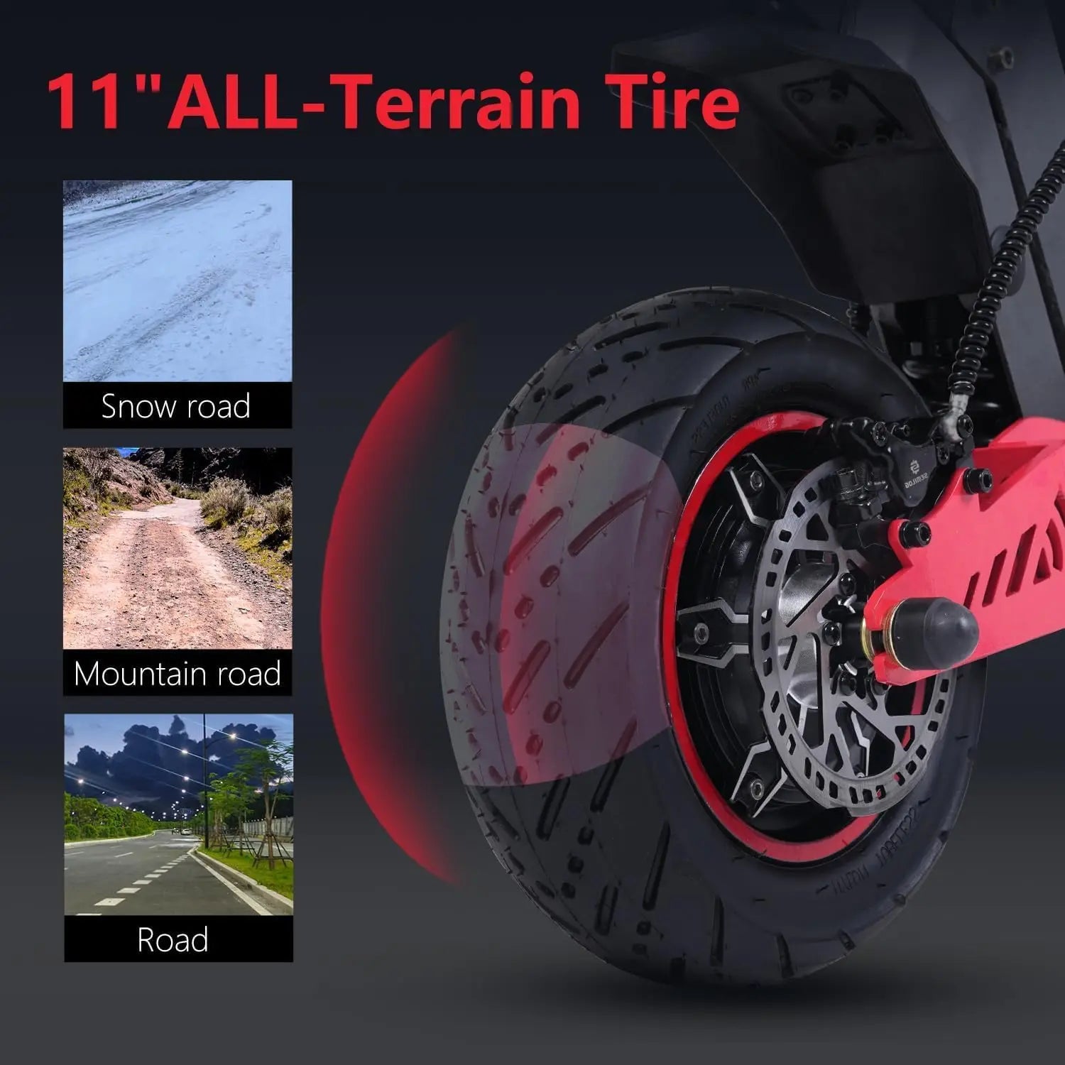 11" Adult Electric Scooter, Scooter for Adults, H8 6000W Commuter E-Scooter, 46MPH Max Speed, 40Mile Range.