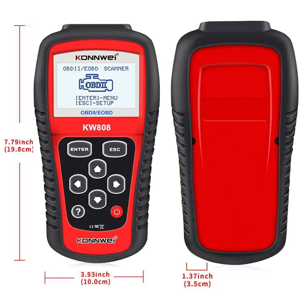 Professional Factory KONNWEI KW808 Universal Car OBD Scanner ECU EOBD Diagnostic Machine with CE FCC ROHS