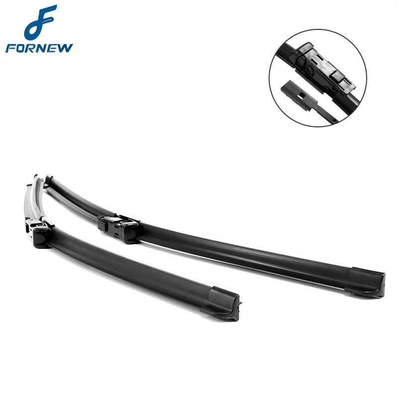 Fornew Plastic Front Wiper Blades for Audi Q5 2008-2016 Push Button for Arm Model Year Fit