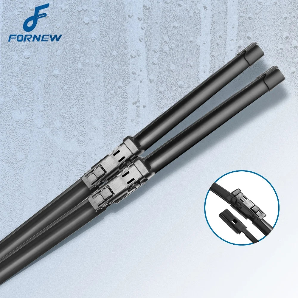Fornew Plastic Front Wiper Blades for Audi Q5 2008-2016 Push Button for Arm Model Year Fit