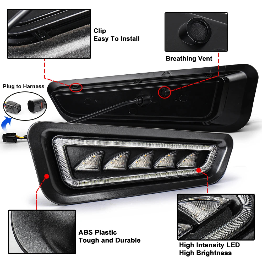 OVOVS Auto Lighting System Waterproof Raptor LED Fog Light for Gen 2 Ford Raptor 2017 2018 2019 2020
