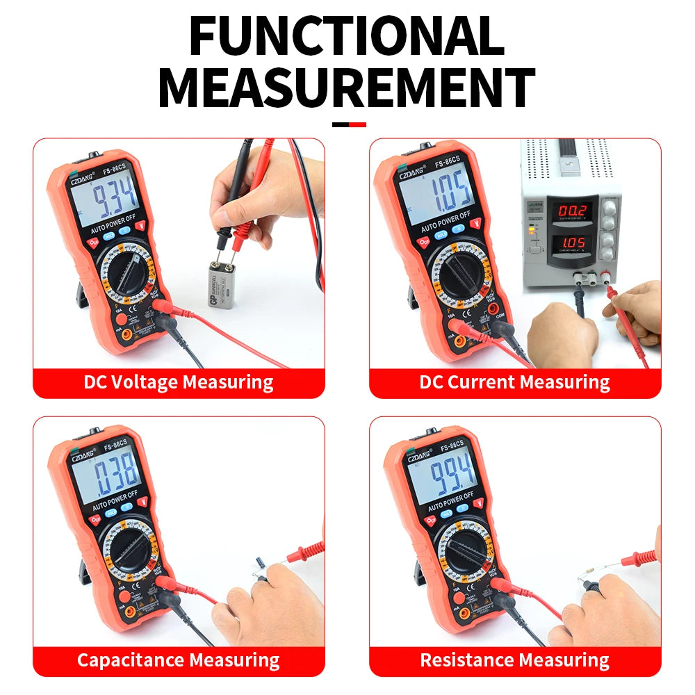 Voltmeter Amp Current Meter Ohmmeter Capacitance Meter 2000 Counts Digital Multimeter Multi Tester with Voice Broadcast