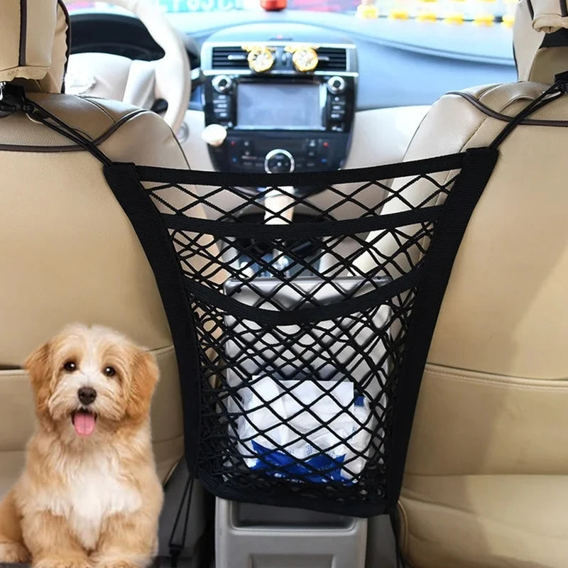 Car Storage Net Bag Between Seats Car Divider Pet