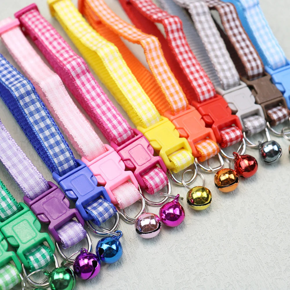 Cat Collar With Bell Neck Ring Necklace Safety Elastic Adjustable Necklace Puppy Kitten Collar Pet Products Kitten Accessories