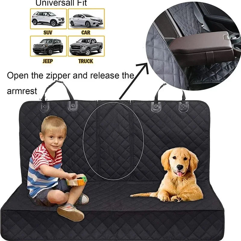 Car Dog Seat Cover for Back Seat Waterproof Auto Rear Pet Seat Protector