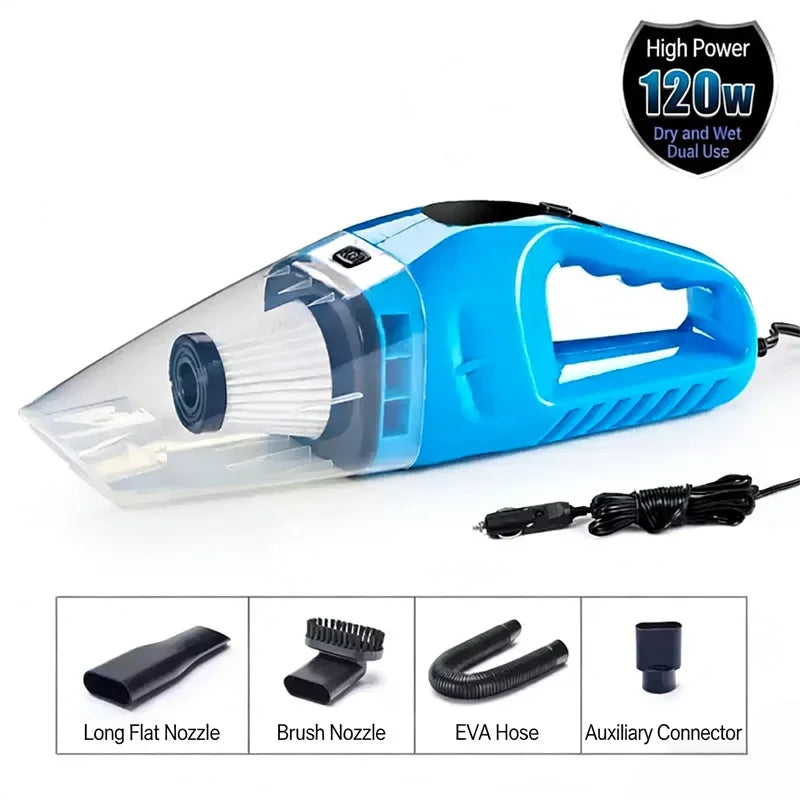 12v car vacuum cleaner, powerful, small, 120W high-power, suitable for both dry and wet car cleaning, handheld