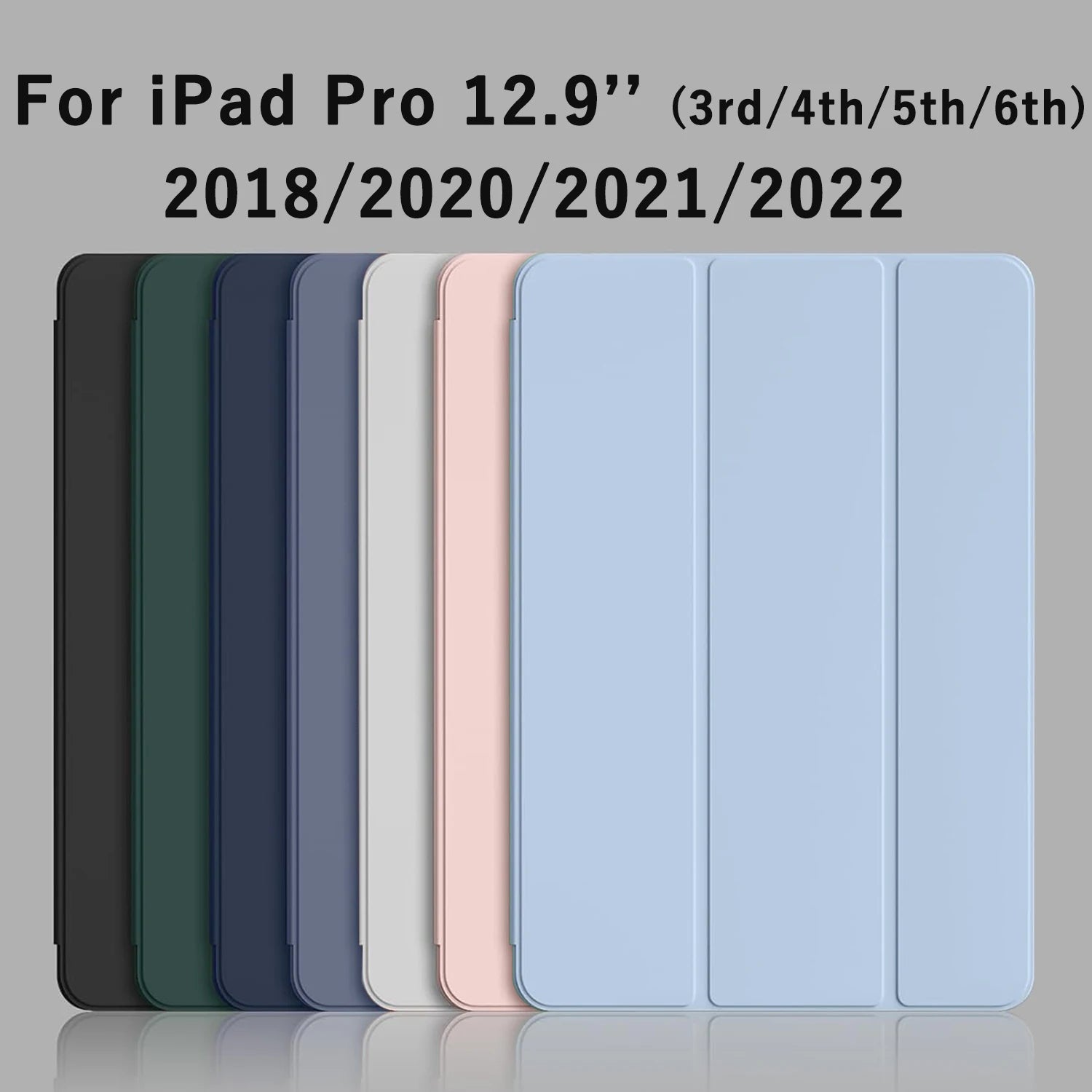 Tri-fold Flip Case For iPad Pro 12.9 inch (3rd/4th/5th/6th) 2018/2020/2021/2022 Magnetic Stand PU Leather Protective Cover
