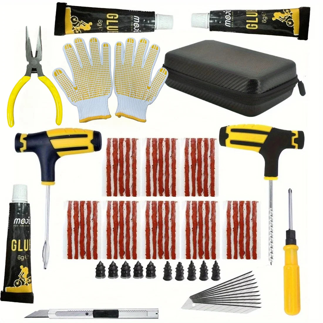 Emergency Tire Repair Kit - Heavy-Duty Glue & Rubber