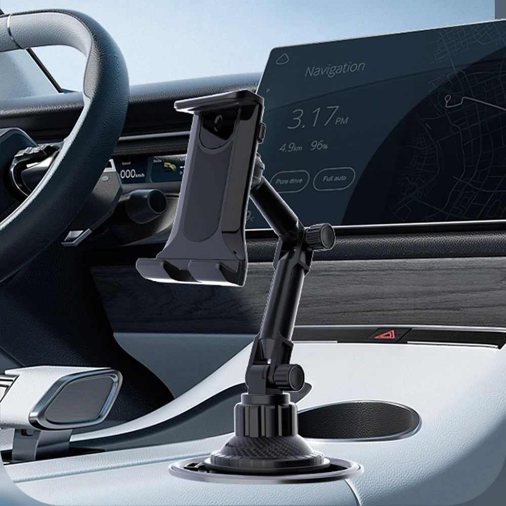 Car Tablet Stand Cup Slot 360 Adjustable Smartphone Holder 270 Tilt Bar Triangular Base Ram Mount SUV Tools for Ipad Pro 11 Air