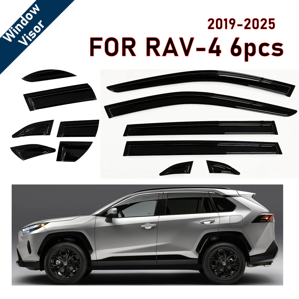 6 Pcs of the Latest Model Car Window Sunshade for RAV4 2020-2024, Window Visor Rain
