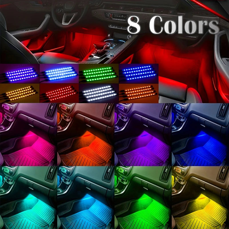 LED Car Music Light Strip 48LEDs USB Smart Bluetooth