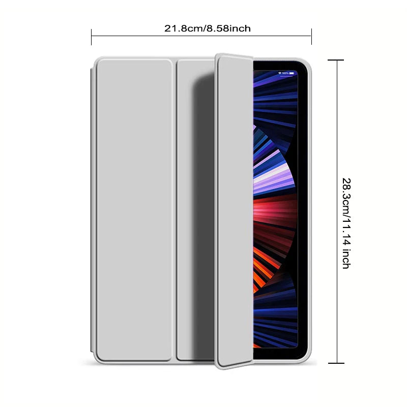 Tri-fold Flip Case For iPad Pro 12.9 inch (3rd/4th/5th/6th) 2018/2020/2021/2022 Magnetic Stand PU Leather Protective Cover