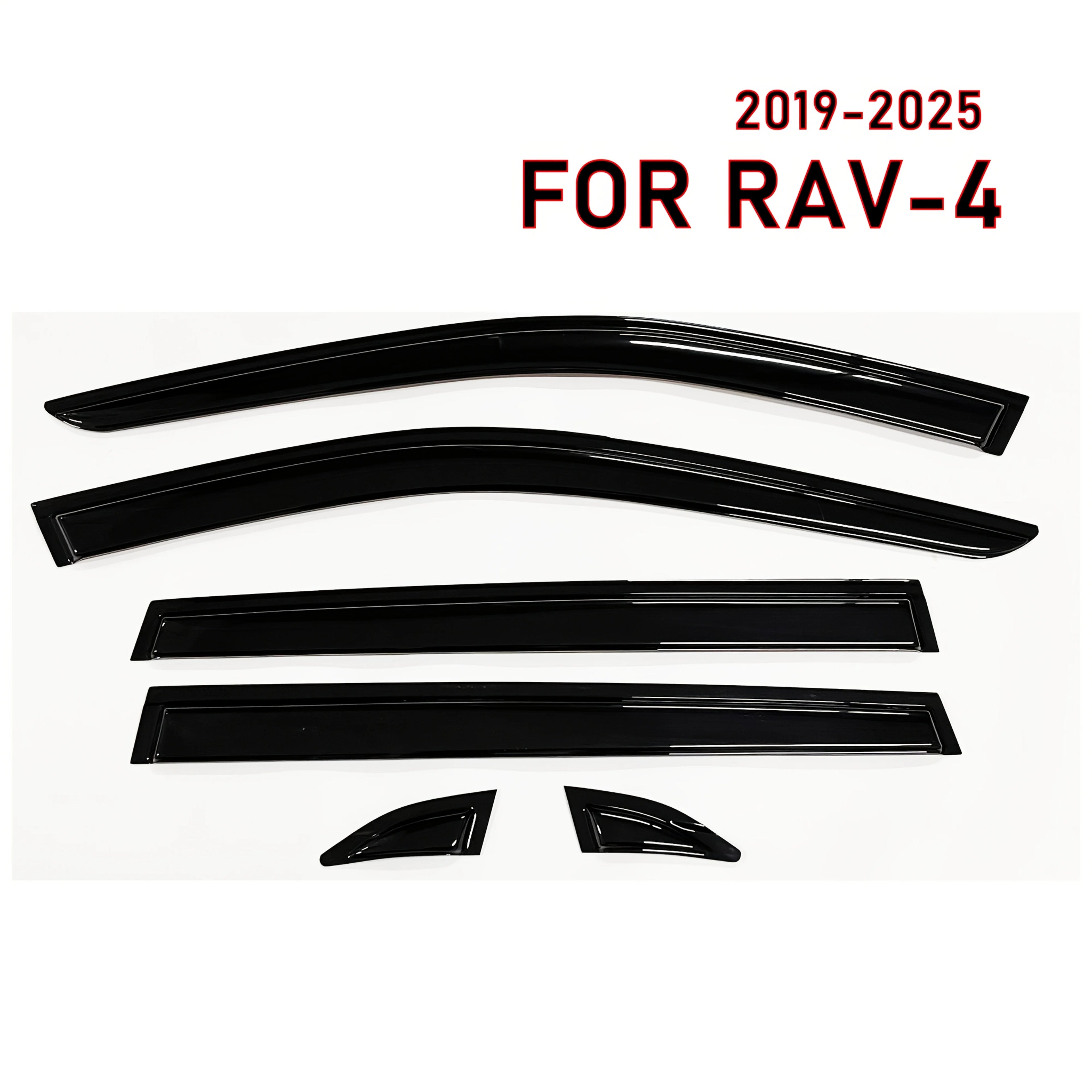 6 Pcs of the Latest Model Car Window Sunshade for RAV4 2020-2024, Window Visor Rain