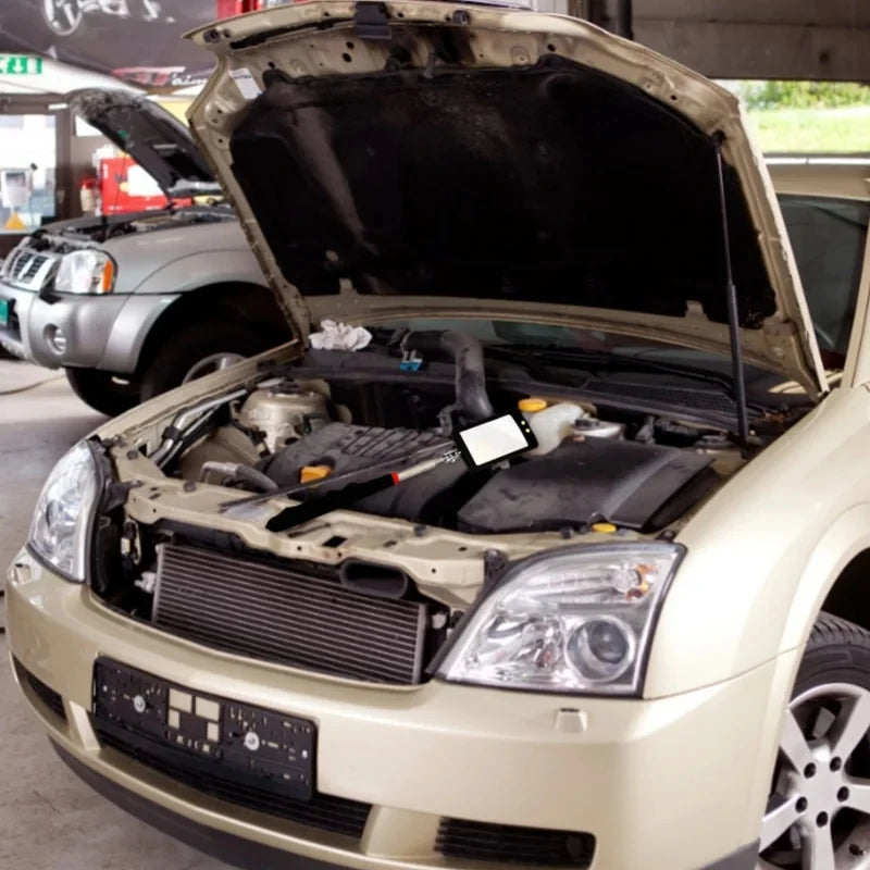 Car 360° Inspection Mirror LED Light Telescoping Mirrors Extend Mechanic