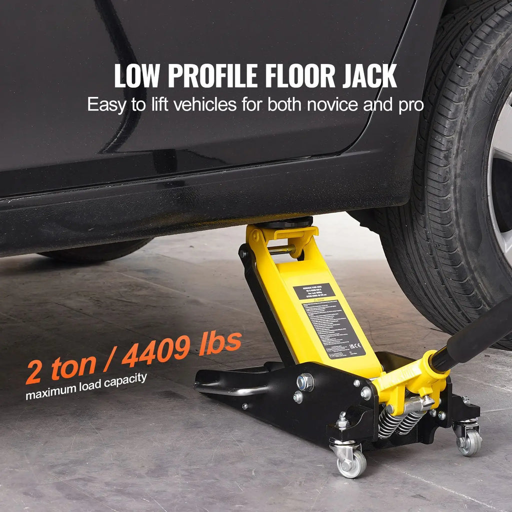 2 Ton (4400 Lbs) Heavy Duty Aluminum Racing Floor Jack Low Profile Hydraulic Car Jack with Dual Piston 3T Loading Capacity