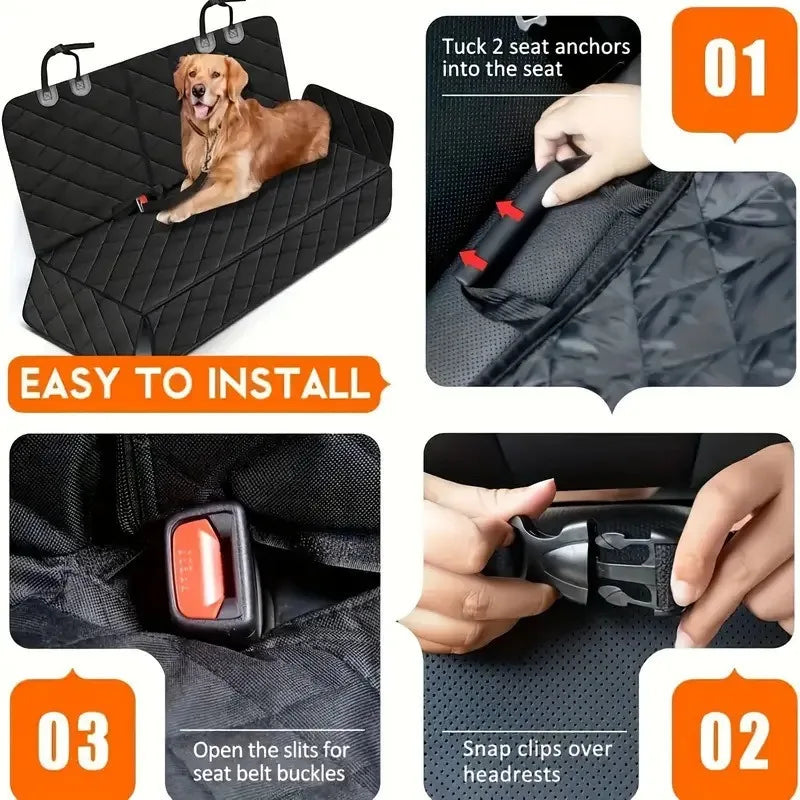 Car Dog Seat Cover for Back Seat Waterproof Auto Rear Pet Seat Protector