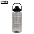 Water Bottle 2 Liter Stay Hydrated Motivated Leakproof Plastic Sport