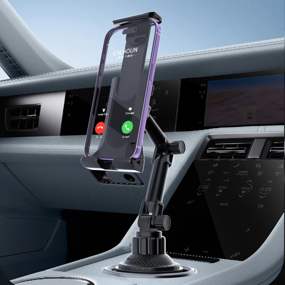 Car Tablet Stand Cup Slot 360 Adjustable Smartphone Holder 270 Tilt Bar Triangular Base Ram Mount SUV Tools for Ipad Pro 11 Air