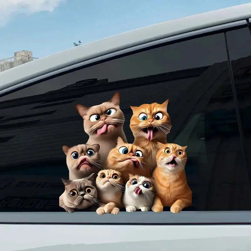 Cute Cat Pet Animal Cartoon Car Sticker Waterproof Styling Automobiles Motorcycle Exterior Accessories Vinyl Decals SH531