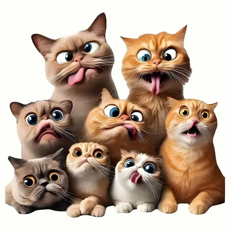 Cute Cat Pet Animal Cartoon Car Sticker Waterproof Styling Automobiles Motorcycle Exterior Accessories Vinyl Decals SH531