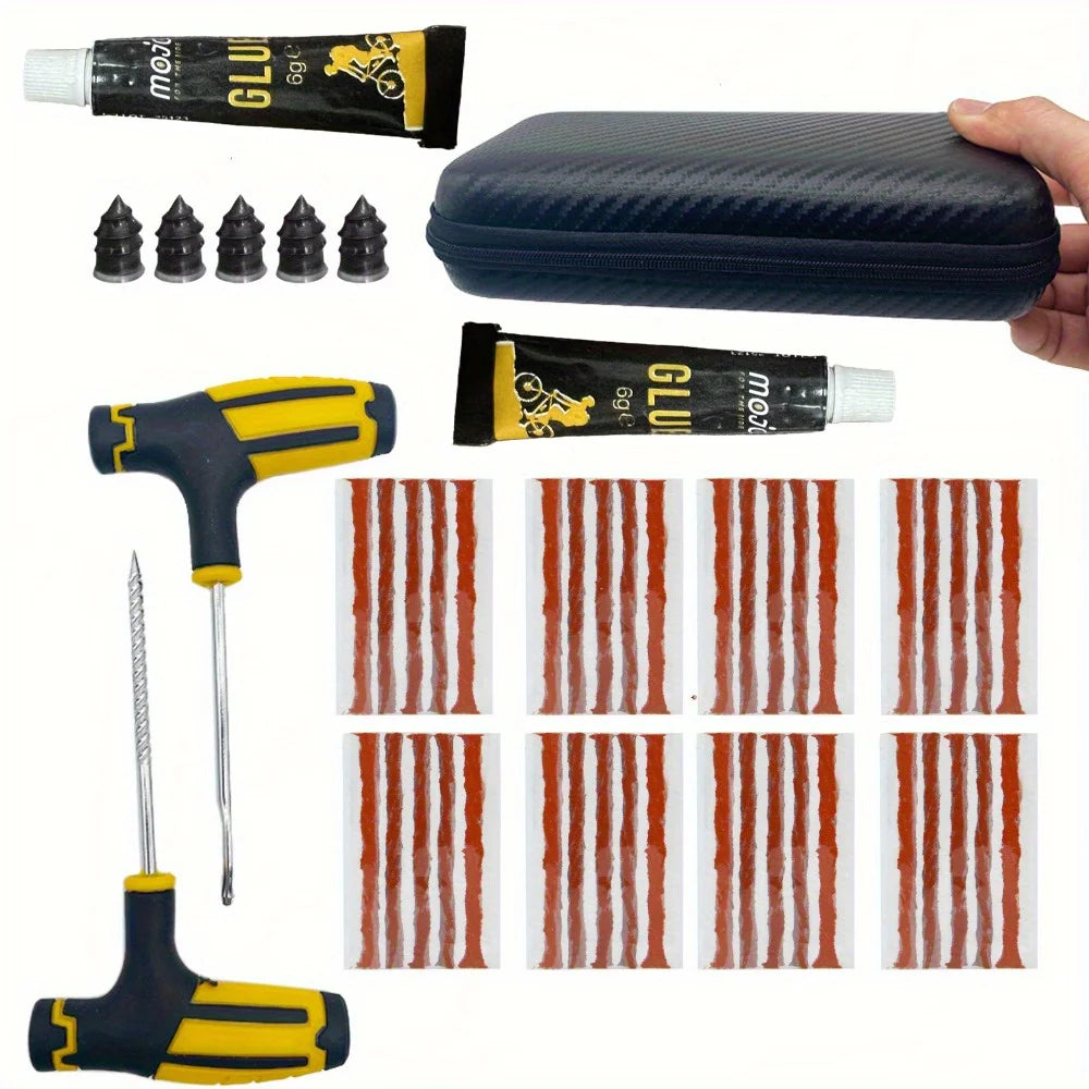Emergency Tire Repair Kit - Heavy-Duty Glue & Rubber