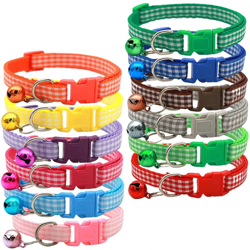 Cat Collar With Bell Neck Ring Necklace Safety Elastic Adjustable Necklace Puppy Kitten Collar Pet Products Kitten Accessories