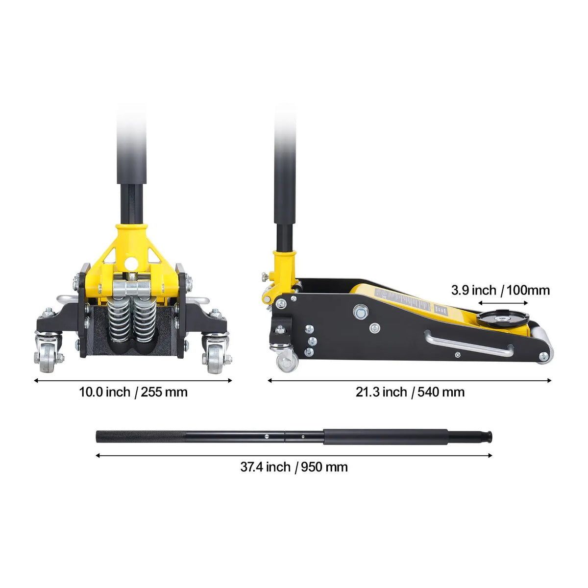 2 Ton (4400 Lbs) Heavy Duty Aluminum Racing Floor Jack Low Profile Hydraulic Car Jack with Dual Piston 3T Loading Capacity