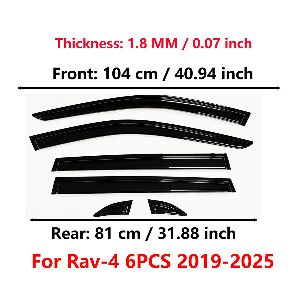 6 Pcs of the Latest Model Car Window Sunshade for RAV4 2020-2024, Window Visor Rain