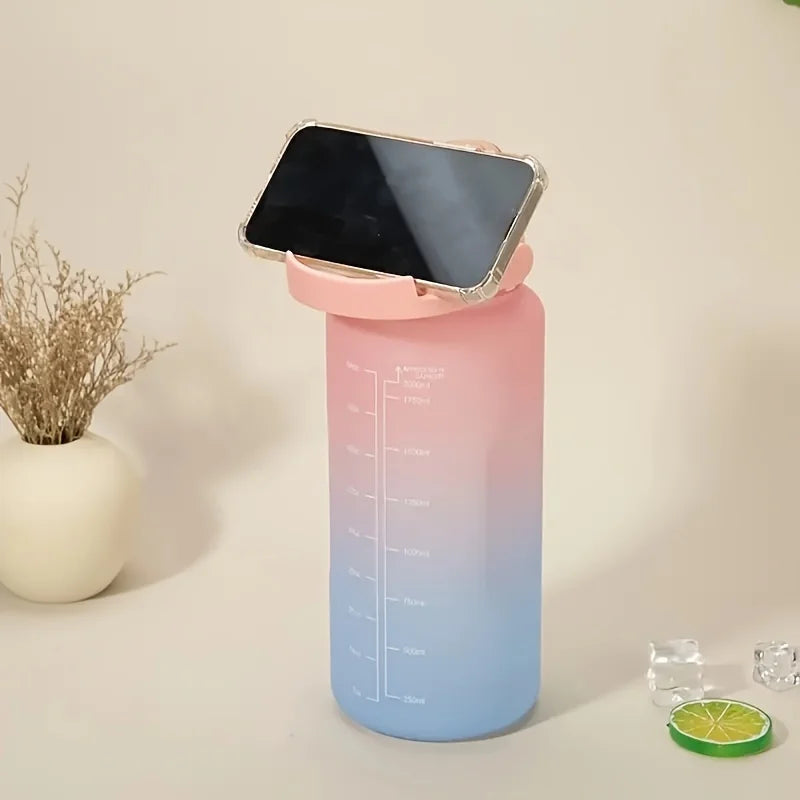 Water Bottle 2 Liter Stay Hydrated Motivated Leakproof Plastic Sport
