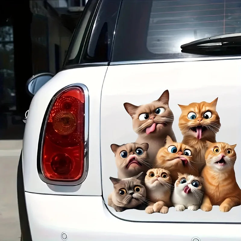 Cute Cat Pet Animal Cartoon Car Sticker Waterproof Styling Automobiles Motorcycle Exterior Accessories Vinyl Decals SH531