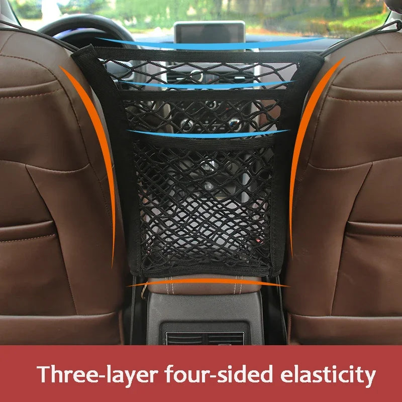 Car Storage Net Bag Between Seats Car Divider Pet