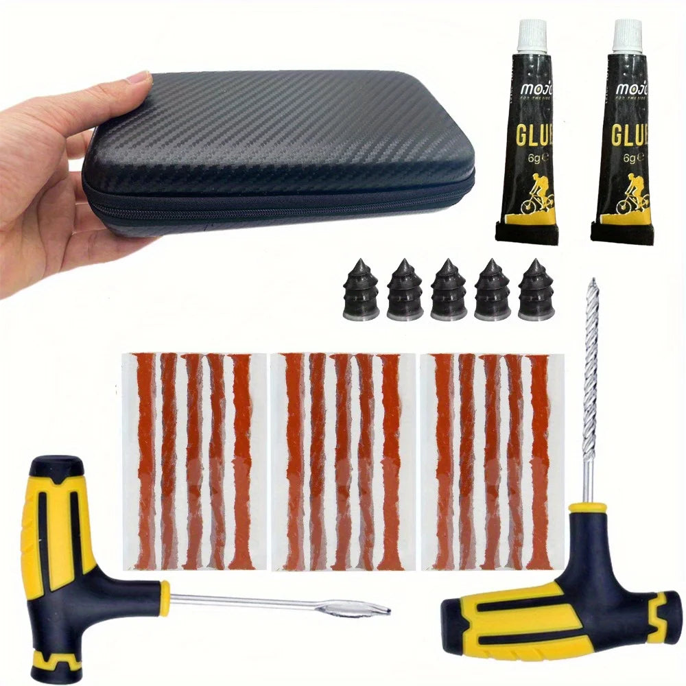 Emergency Tire Repair Kit - Heavy-Duty Glue & Rubber